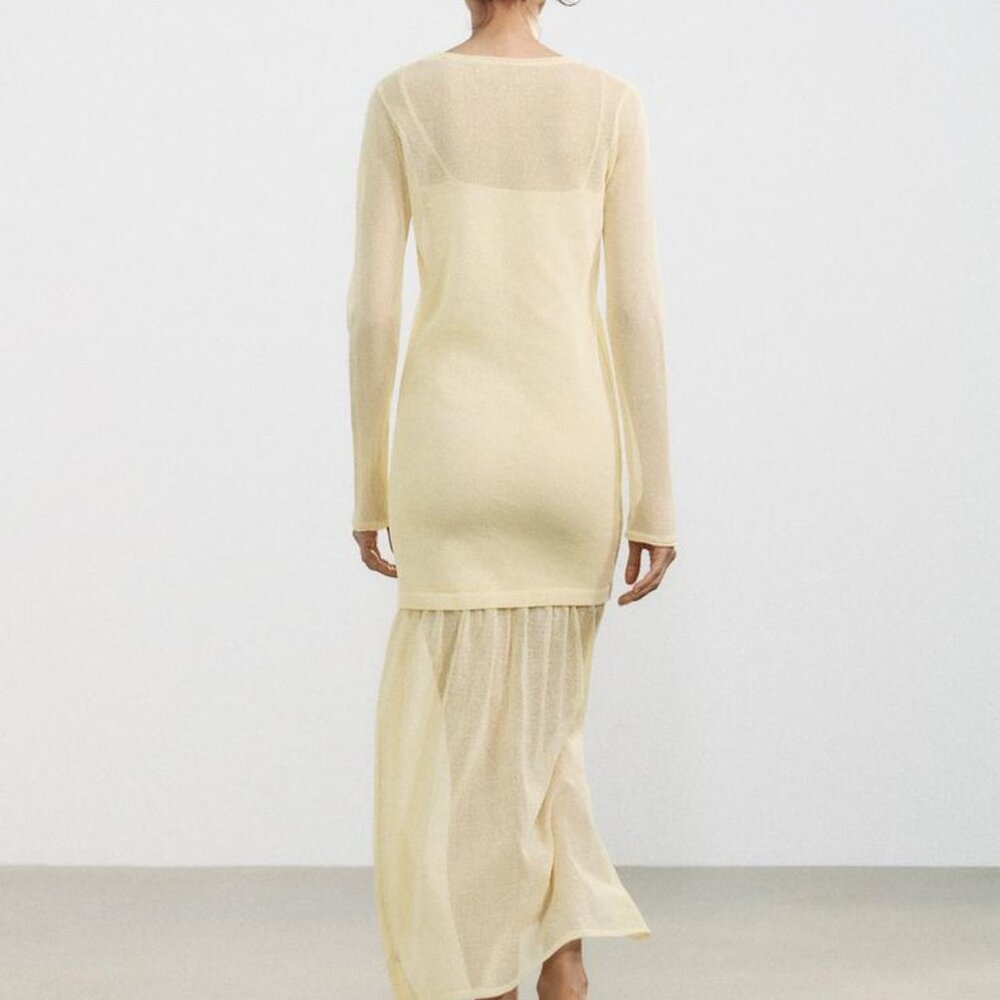 Zara Light Yellow Maxi Dress
